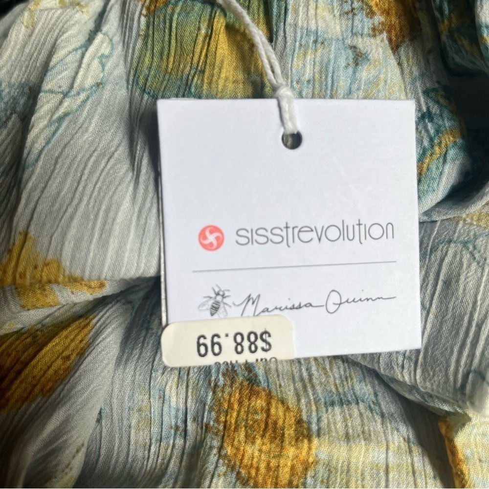 Floral Spaghetti Strap Maxi Dress in Yellow and Blue Size Large NWT - Picture 10 of 12